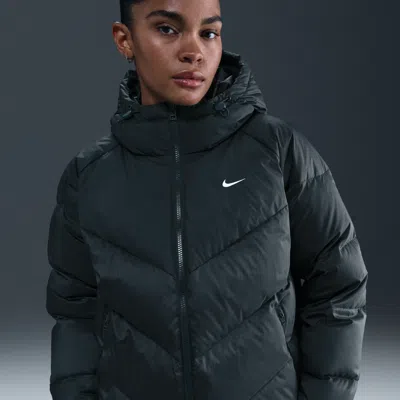 Nike Women's  Sportswear Windpuffer Storm-fit Loose Hooded Down Puffer In Blue