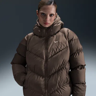 Nike Women's  Sportswear Windpuffer Storm-fit Loose Jacket In Brown