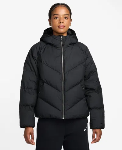 Nike Women's Sportswear Windpuffer Storm-fit Loose Down Jacket In Black