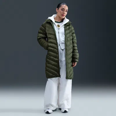 Nike Women's  Sportswear Windpuffer Therma-fit Hooded Parka In Green