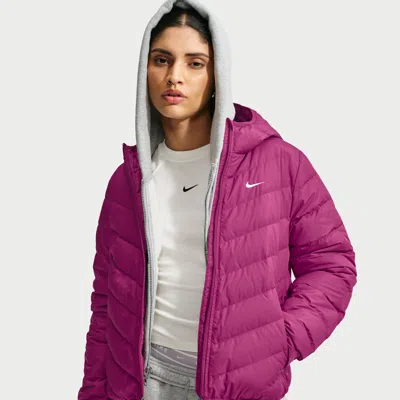 Nike Women's  Sportswear Windpuffer Therma-fit Hooded Down Jacket In Purple