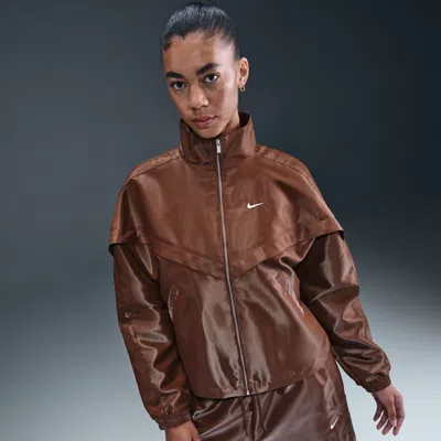 Nike Women's  Sportswear Windrunner Shine Jacket In Brown