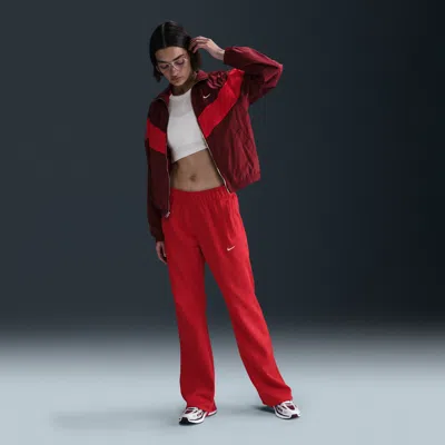 Nike Women's  Sportswear Windrunner Mid-rise Slim Knit Pants In University Red
