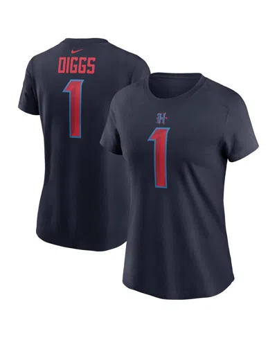 Nike Women's Stefon Diggs Navy Houston Texans Player Name Number T-shirt