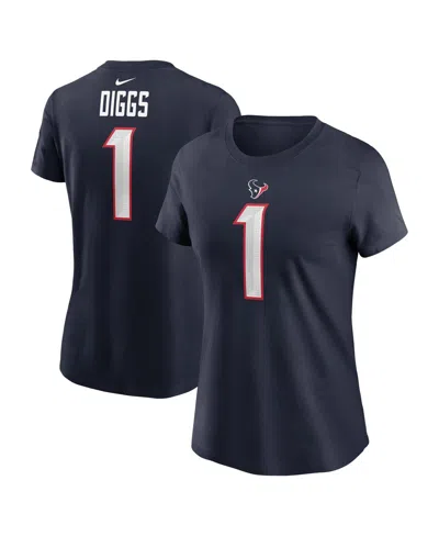 Nike Women's Stefon Diggs Navy Houston Texans Player Name Number T-shirt