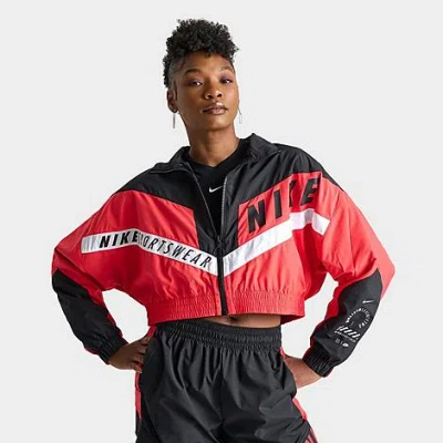 Nike Women's Street Woven Jacket In Light Crimson/black/black