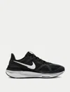 Nike Air Zoom Structure 25 Road Running Shoe In Black/white-dk Smoke Grey
