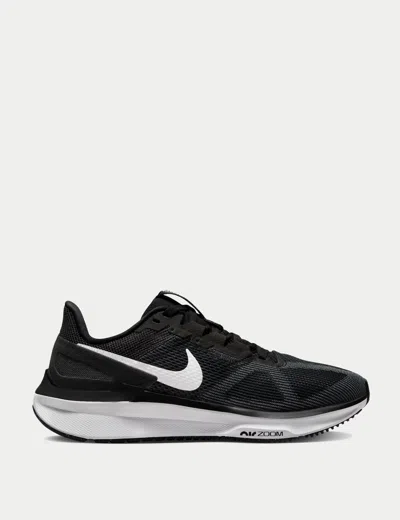 Nike Air Zoom Structure 25 Road Running Shoe In Black/white-dk Smoke Grey