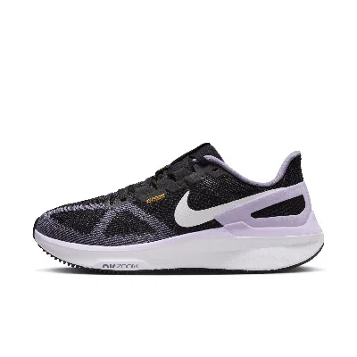 Nike Air Zoom Structure 25 Road Running Shoe In Black/ White/ Daybreak