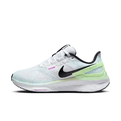 Nike Women's Air Zoom Structure 25 Running Shoes From Finish Line In White/glacier Blue/vapor Green/black