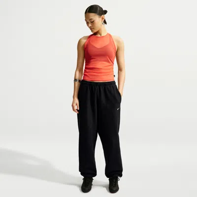 Nike Women's Studio Fleece Heavyweight Oversized High-rise Jogger Pants In Black