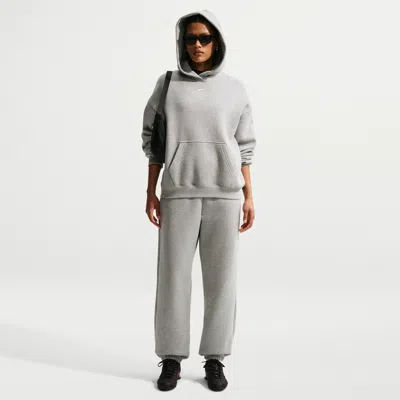Nike Women's Studio Fleece Medium Weight High-rise Oversized Cuffed Pants In Gray