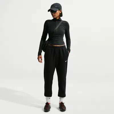 Nike Women's Studio Fleece Medium Weight Mid-rise Jogger Pants In Black
