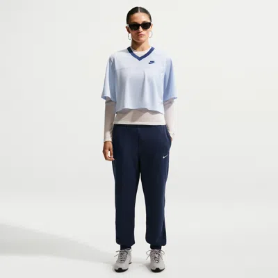 Nike Women's Studio Fleece Medium Weight Mid-rise Jogger Pants In Blue