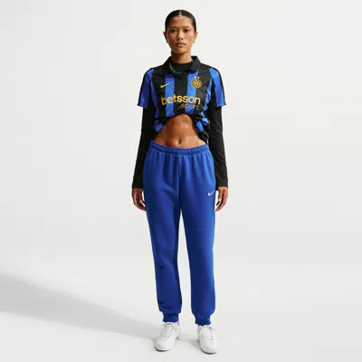 Nike Women's Studio Fleece Medium Weight Mid-rise Jogger Pants In Blue