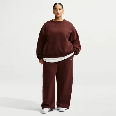 Nike Women's Studio Fleece Medium Weight Mid-rise Wide-leg Pants In Purple