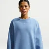 Nike Women's Studio Fleece Medium Weight Oversized Crew In Blue