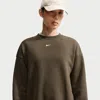 Nike Women's Studio Fleece Medium Weight Oversized Crew In Brown