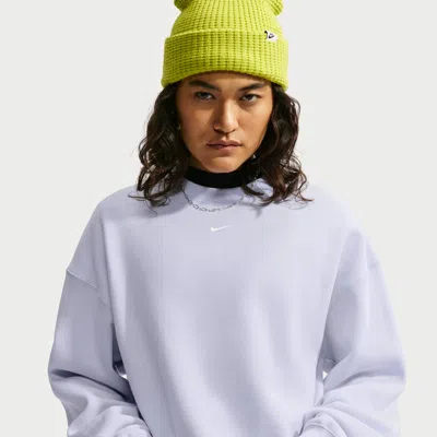 Nike Women's Studio Fleece Medium Weight Oversized Crew-neck Sweatshirt In Blue