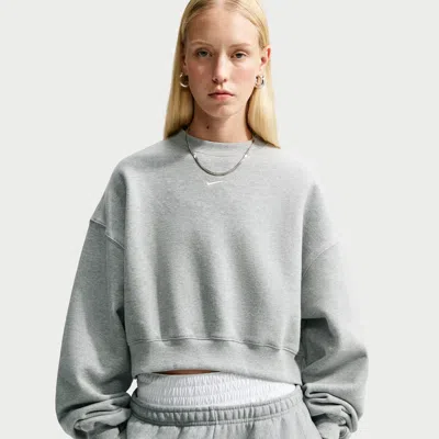 NIKE WOMEN'S STUDIO FLEECE MEDIUM WEIGHT OVERSIZED CROPPED CREW,1015948839