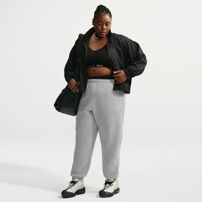 Nike Women's Studio Fleece Medium Weight Oversized High-rise Cuffed Pants In Gray