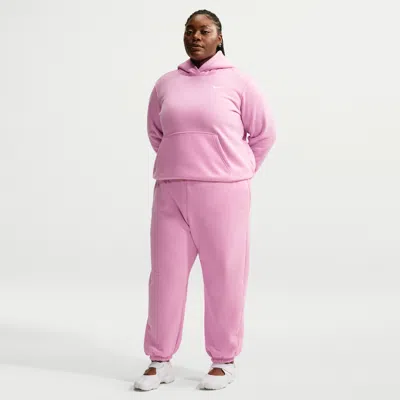 Nike Women's Studio Fleece Medium Weight Oversized High-rise Cuffed Pants In Pink