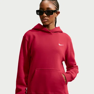 Nike Women's Studio Fleece Medium Weight Pullover Hoodie In Red