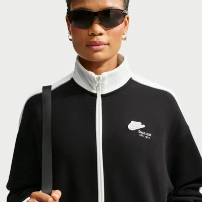 Nike Women's Studio Fleece Medium Weight Track Jacket In Black