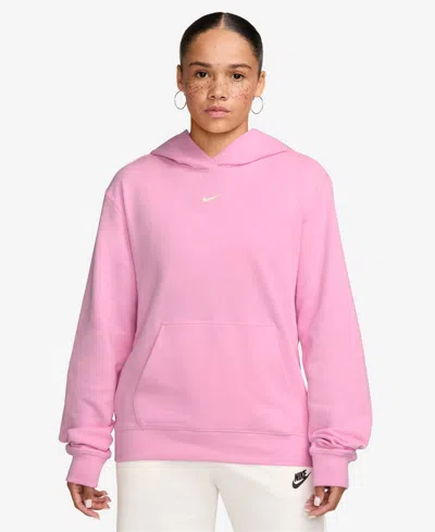 Nike Women's Studio Fleece Pull-on Hoodie In Pink