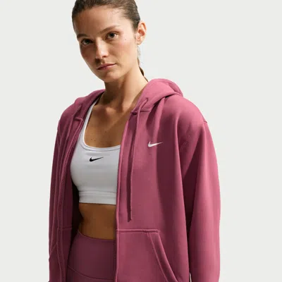Nike Women's Studio Fleece Sport Dri-fit Full-zip Hoodie In Pink