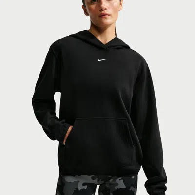 Nike Women's Studio Fleece Sport Dri-fit Pullover Hoodie In Black