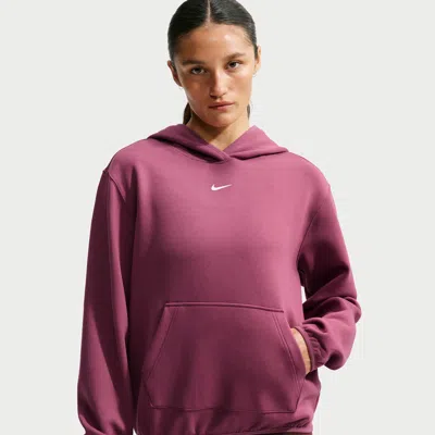 Nike Women's Studio Fleece Sport Dri-fit Pullover Hoodie In Red