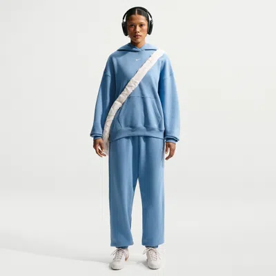 Nike Women's Studio Fleece Weight High-rise Oversized Cuffed Pants In Blue