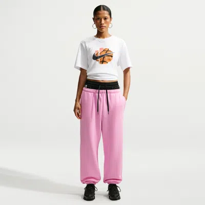 Nike Women's Studio Fleece Weight High-rise Oversized Cuffed Pants In Multi