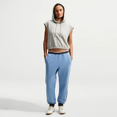 Nike Women's Studio Fleece Weight Mid-rise Jogger Pants In Blue