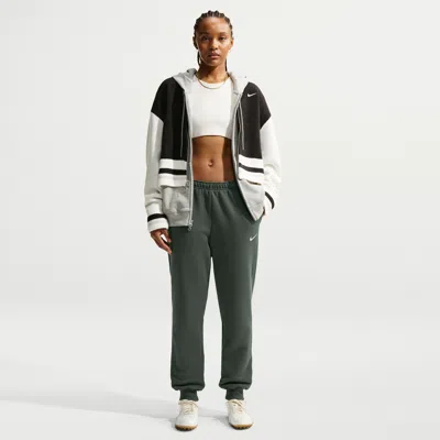 Nike Women's Studio Fleece Weight Mid-rise Jogger Pants In Green