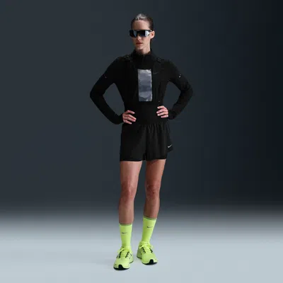 Nike Women's Swift Dri-fit Mid-rise 2-in-1 Running Shorts In Black