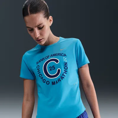 Nike Women's Swift Dri-fit Short-sleeve Running Top In Blue