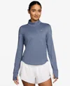 Nike Women's Swift Dri-fit Uv 1/4-zip Running Top In Blue