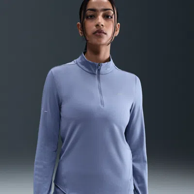 Nike Women's Swift Dri-fit Uv 1/4-zip Running Top In Blue