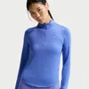 Nike Women's Swift Dri-fit Uv 1/4-zip Running Top In Blue
