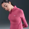 Nike Women's Swift Dri-fit Uv 1/4-zip Running Top In Pink