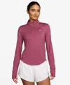 Nike Women's Swift Dri-fit Uv 1/4-zip Running Top In Pink