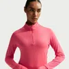 Nike Women's Swift Dri-fit Uv 1/4-zip Running Top In Pink