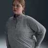 Nike Women's Swift Dri-fit Uv 1/4-zip Running Top (plus Size) In Grey