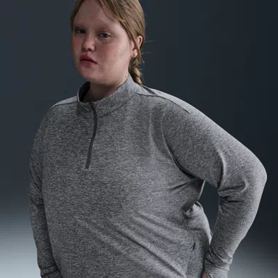 Nike Women's Swift Dri-fit Uv 1/4-zip Running Top (plus Size) In Grey