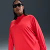 Nike Women's Swift Dri-fit Uv 1/4-zip Running Top (plus Size) In Red