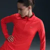 Nike Women's Swift Dri-fit Uv 1/4-zip Running Top In Red