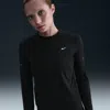 Nike Women's Swift Dri-fit Uv Long-sleeve Crew-neck Running Top In Black