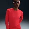 Nike Women's Swift Dri-fit Uv Long-sleeve Crew-neck Running Top In Red